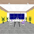 modern monitoring room 3d model
