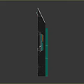 Futuristic Sci-Fi Door Structure With Green Frame Red Accents Yellow Panels And Black Body