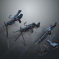 Browning machine gun Browning Gatling White Browning machine gun machine gun bullet military 3d model