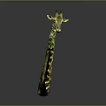 Giraffe 3D Model With Long Neck Yellow Brown Spots And Gray Background