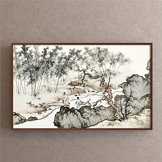 chinese landscape painting 3d model