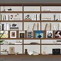 Modern Bookshelf Solid Wood Bookshelf Open Bookcase Decorative Cabinet Storage Rack 3d model