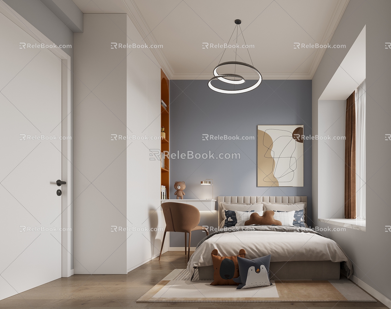 Modern Children's Room Boys Room 3d model