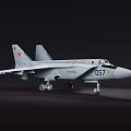 Military Fighter Jet With Number 057 And Red Mark On Tail Fin Static