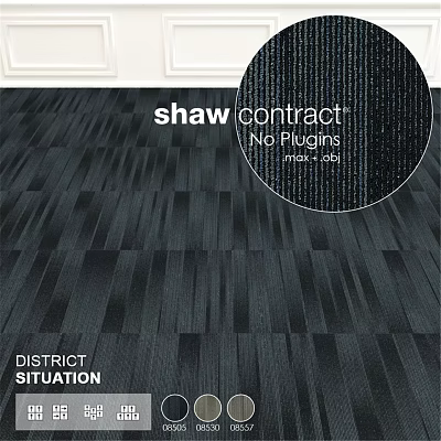Shaw Contract District Situation Dark Square Carpet With Striped Pattern Design 3d model