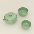 Light Green Ceramic Modern Minimalist Tea Set With Teapot And Cups 3d model