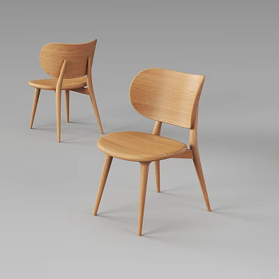 Full solid wood chair single chair dining chair leisure chair 3d model