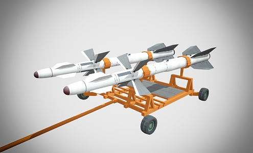 Air Defense Soviet Missile Trolley Missile Air Defense Missile Weapon 3d model