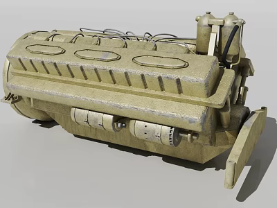 Industrial Equipment Engine With Metal Casing And Multiple Air Intakes 3d model