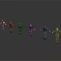Diverse Game and Movie Characters With Various Costumes Different Poses And Weapons