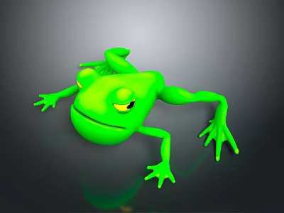 Adorable Green Frog Character With Biological Features And Detailed Design Illustration 3d model