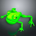 Adorable Green Frog Character With Biological Features And Detailed Design Illustration