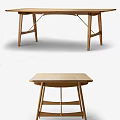Wooden Dining Table With Modern Minimalist Design And Elegant Table Leg Structure 3d model