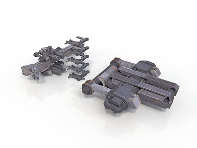 Aerospace Mechanical Components For Spacecraft With Metal Structure And Connection Points 3d model