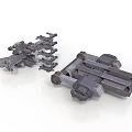Aerospace Mechanical Components For Spacecraft With Metal Structure And Connection Points