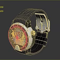 Modern Mechanical Watch With Carbon Fiber Strap Metallic Case And Transparent Dial