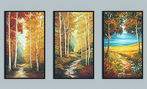 Oil Painting Landscape Oil Painting Scenery Oil Painting Decorative Oil Painting Photo Oil Painting Hanging Painting 3d model