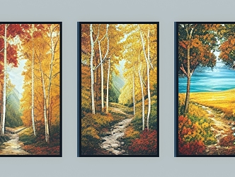 Oil Painting Landscape Oil Painting Scenery Oil Painting Decorative Oil Painting Photo Oil Painting Hanging Painting 3d model