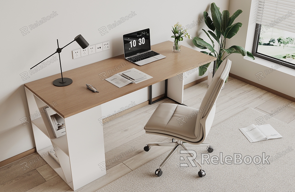 modern office desk and chair model