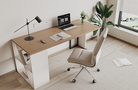 modern office desk and chair 3d model