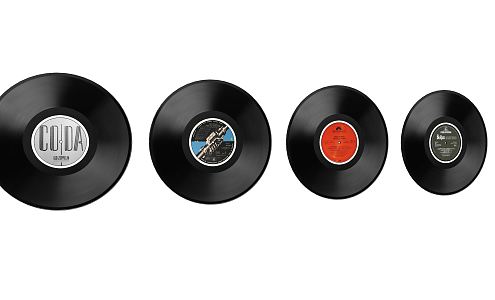 Modern vinyl record discs 3d model