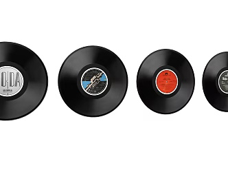 Modern vinyl record discs 3d model