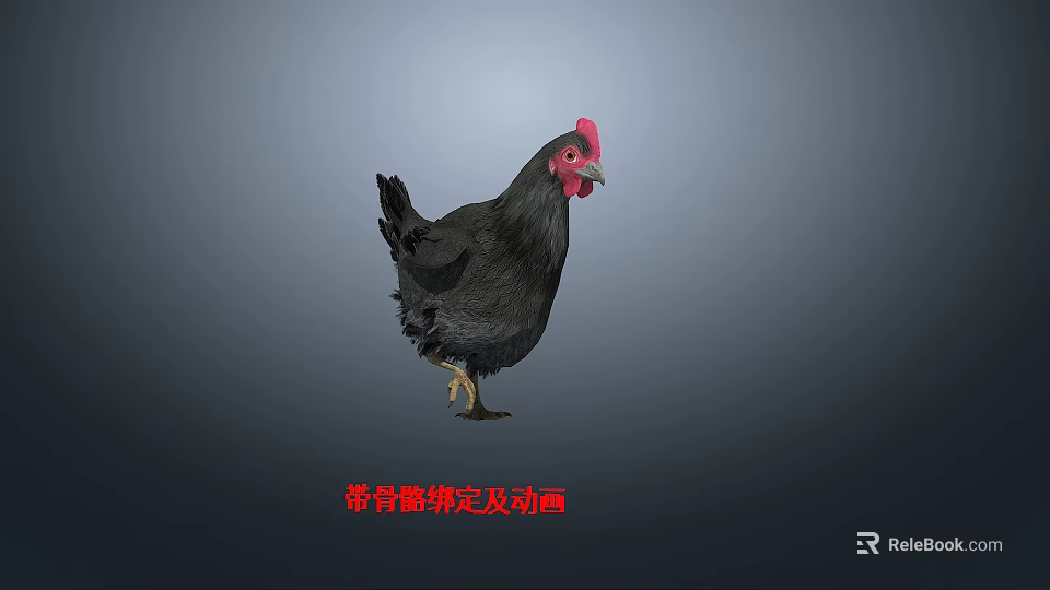 Animated Flying Animal Chicken 3D Model With Rigging And Animation Details 3d model 