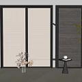 Sliding Doors With Blinds Design Black Frames And Light Panels For Modern Interior