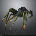 Fantasy Spider Like Creature With Long Colorful Legs Red Tipped Claws And Spiked Body Design