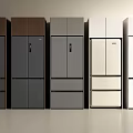 Modern Refrigerators And Freezers With Diverse Colors And Stylish Designs Showcased In A Line