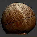 Fresh Whole Coconut Fruit with Natural Brown Husk and Smooth Surface