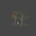Magical Unicorn Game and Movie Character in Grassland with Glowing Lights and Trees
