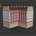 Traditional Architectural Building With Cream Exterior Colorful Windows And Red Rooftop Details