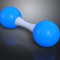 Blue Dumbbell As Daily Living Supply With Smooth Blue Balls And White Handle
