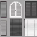 Various Styles Of Window Blinds Including Arched White And Gray Designs