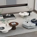 Modern Coffee Tables In Various Shapes Materials With Plants Books And Decorations For Living Room