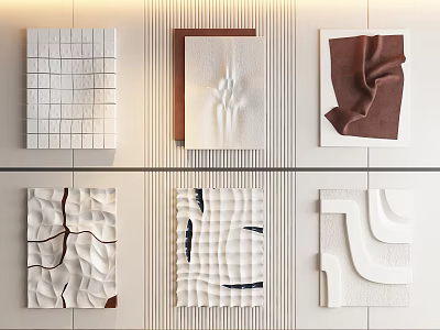 Various Textured Wall Hangings With Modern Designs For Home Interior Decorative Art 3d model