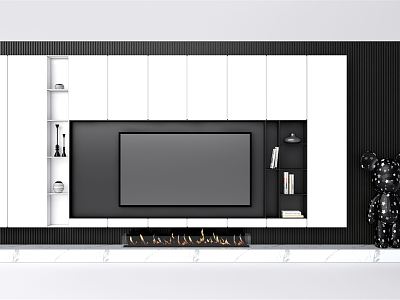 Modern TV background wall model