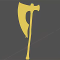 Weapon Axe With Sharp White Blade Blood Stains And Wooden Handle