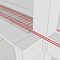 Red Steel Reinforcement Bars In Concrete Structural Building Framework