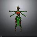 Fantasy Nature Elf Character With Plant Decorated Body Green Limb And Flower Details