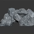 Natural Blue Rough Stone Material With Textured Surface And Reflective Finish On Gray Background 3d model