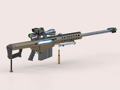 Sniper Rifle Sniper Rifle Firearms Rifles Weapons Counter Equipment Gun Barrett 3d model