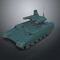 Modern Green Military Tank With Turret Cannon And Antenna 3D Render