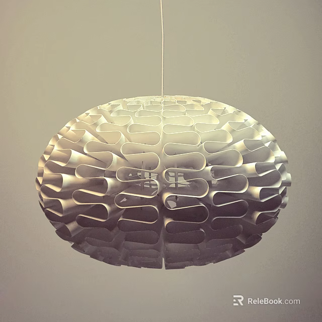 Modern Abstract Pendant Light with Spherical Shape and Wavy Cutouts Design for Contemporary Interior 3d model 