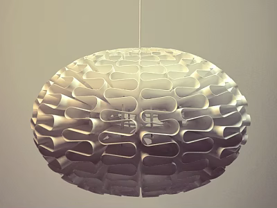 Modern Abstract Pendant Light with Spherical Shape and Wavy Cutouts Design for Contemporary Interior 3d model