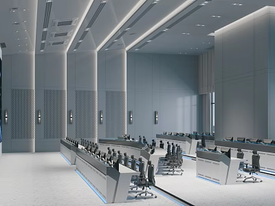 modern command center command control room 3d model