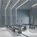 modern command center command control room 3d model