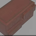 Red Wooden Drawer Chest With Four Drawers And Classic Design