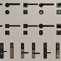 Various Stylish Door Handles In Black Brown With Smart Keypad Designs